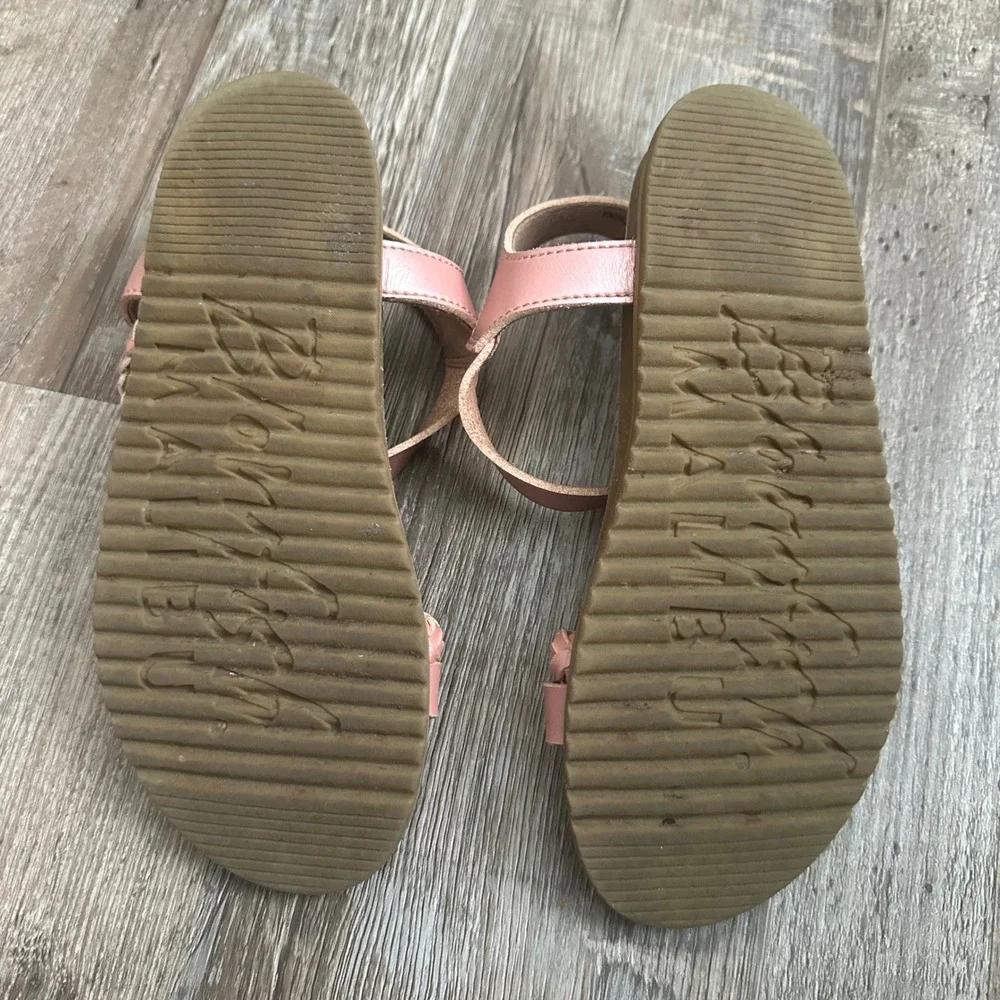 Blowfish Malibu Kids Metallic Pink‎ Braided T-Strap Sandals Size 12 B130